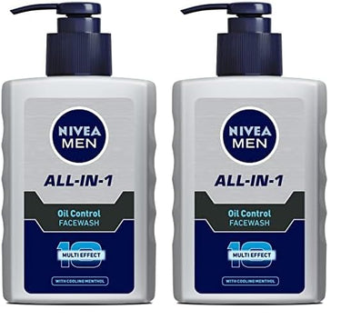 Nivea Men Face Wash, Oil Control For 12Hr Oil Control With 10X Vitamin C Effect, 150 ml (Pack of 2)